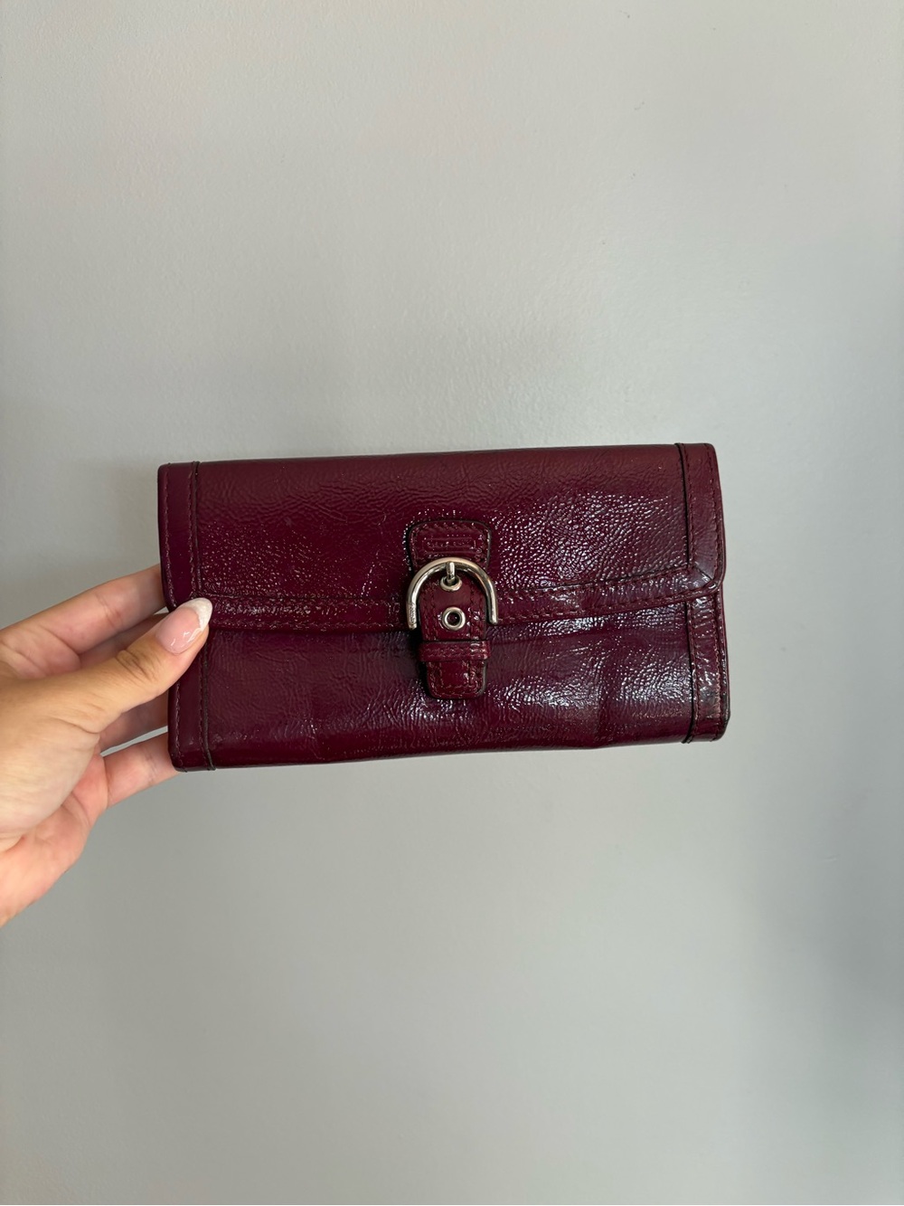 Coach Y2K SoHo Buckle Slim Wallet in Rich Plum